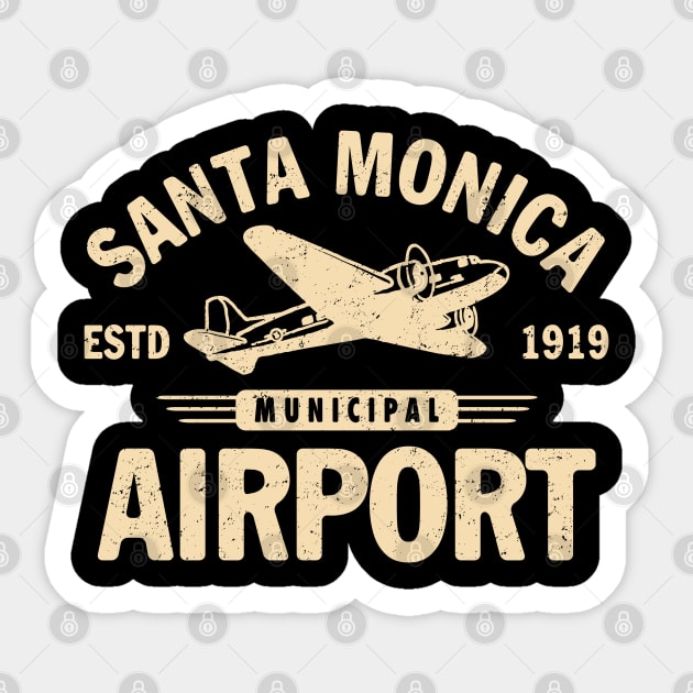 Santa Monica Airport by Buck Tee Sticker by Buck Tee